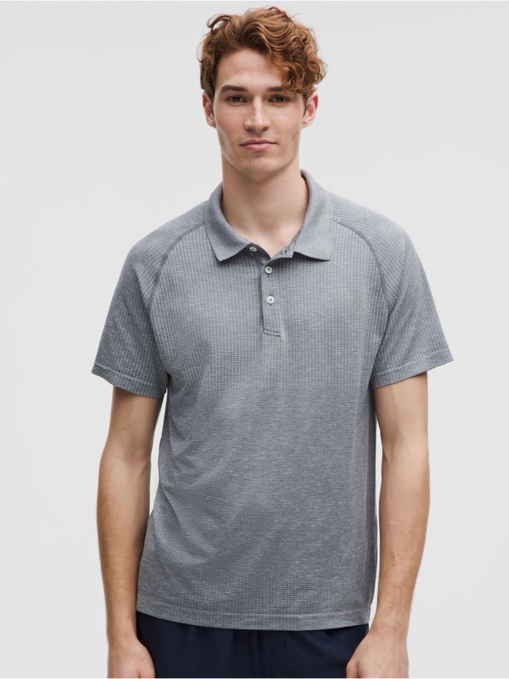 Lululemon Men’s Metal Vent Tech Polo Shirt Shortsleeve Double Dye Gray L
